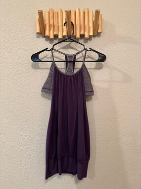 lululemon athletica Purple & Heathered Gray Strappy Tank Top
